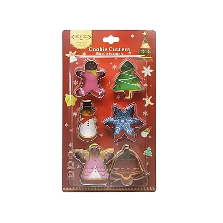 Baking tray 6 pieces christmas gingerbread men set steel