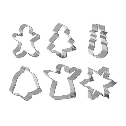 Baking tray 6 pieces christmas gingerbread men set steel