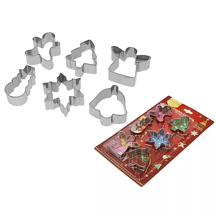 Baking tray 6 pieces christmas gingerbread men set steel