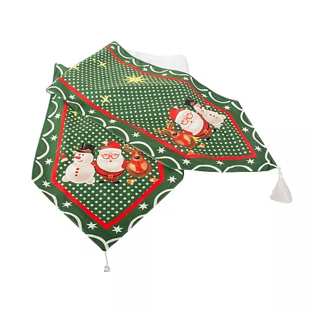 Christmas green table runner for christmas 205x35cm