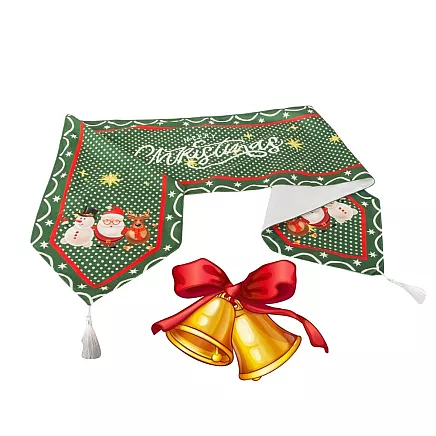 Christmas green table runner for christmas 205x35cm