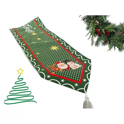 Christmas green table runner for christmas 205x35cm