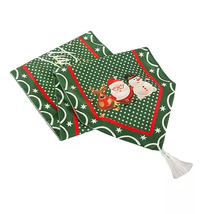 Christmas green table runner for christmas 205x35cm