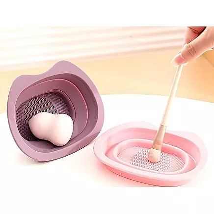Cleaning bowl for cleaning make-up brushes sponges silicone mat