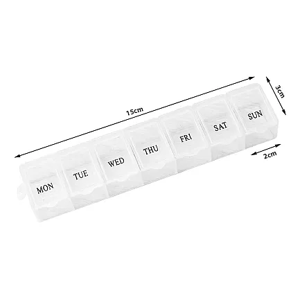 Nedēļas zāļu organizators 7 dienām tablešu kastīte, balts