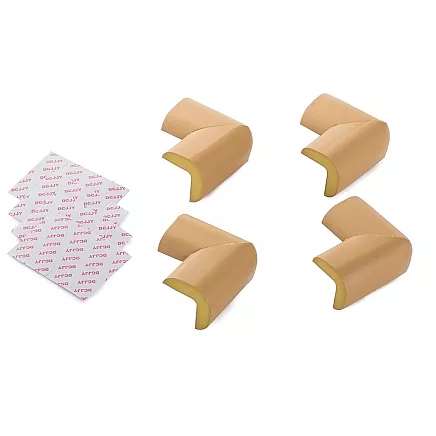 Putu stūru aizsargi mēbelēm bērnu drošībai, 4 gab., brūni