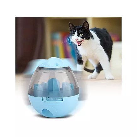 Interactive toy dog treat ball for learning slow down