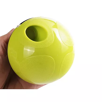 Interactive toy dog treat ball for learning slow down