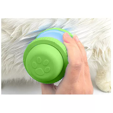 Silikona masāžas birste suņiem un kaķiem ar šampūna dozatoru, zaļa