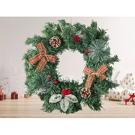 Ziemassvētku Adventes Durvju Vainags, 20 cm