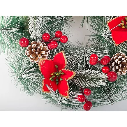 Ziemassvētku Adventes Durvju Vainags, 20 cm