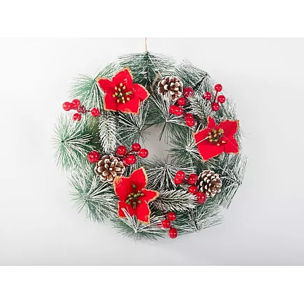 Ziemassvētku Adventes Durvju Vainags, 20 cm