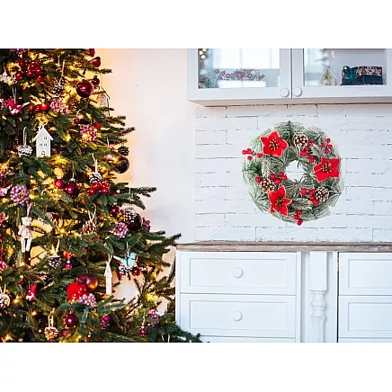 Ziemassvētku Adventes Durvju Vainags, 20 cm