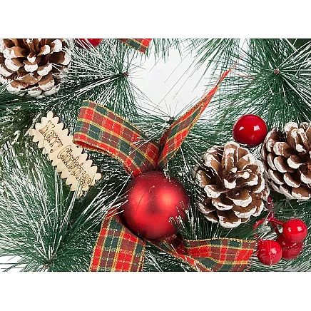 Ziemassvētku Adventes Durvju Vainags, 40 cm