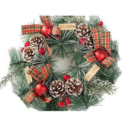 Ziemassvētku Adventes Durvju Vainags, 40 cm