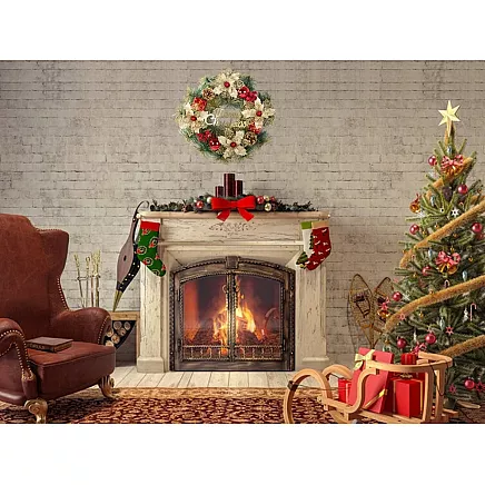 Ziemassvētku Adventes Durvju Vainags, 40 cm