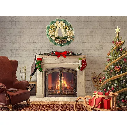 Ziemassvētku Adventes Durvju Vainags, 40 cm