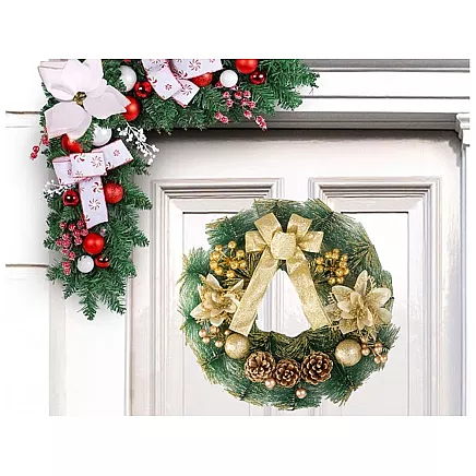 Ziemassvētku Adventes Durvju Vainags, 40 cm