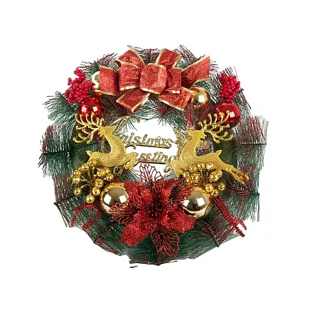 Ziemassvētku Adventes Durvju Vainags, 30 cm