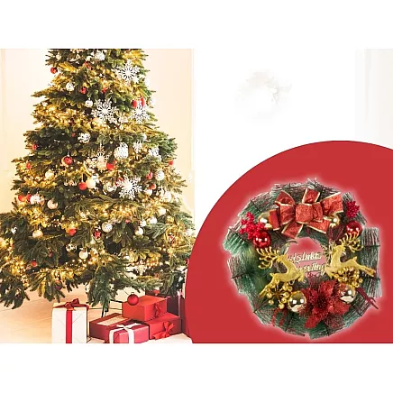 Ziemassvētku Adventes Durvju Vainags, 30 cm