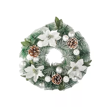 Ziemassvētku Adventes Durvju Vainags, 30 cm