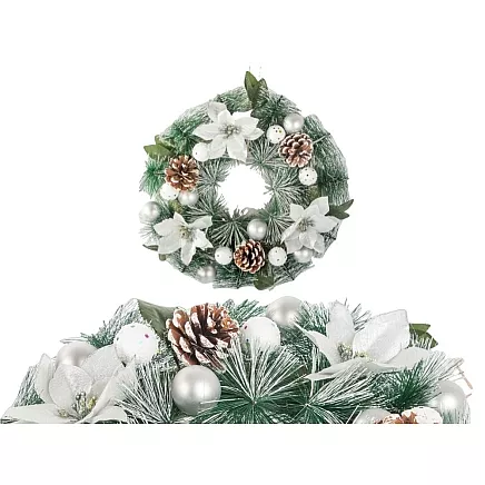 Ziemassvētku Adventes Durvju Vainags, 30 cm