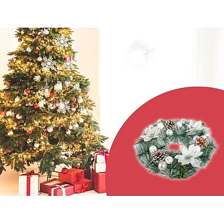 Ziemassvētku Adventes Durvju Vainags, 30 cm