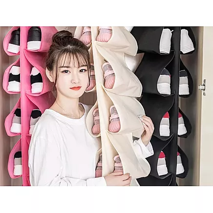 Shoe organiser for wardrobe hanging shoe rack 12 pairs