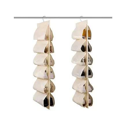 Shoe organiser for wardrobe hanging shoe rack 12 pairs