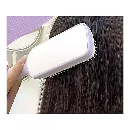 Self-cleaning hair brush for combing anti-static combing