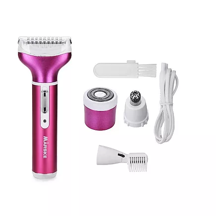 Depilator womens body shaver legs trimmer 4in1 interchangeable tips usb