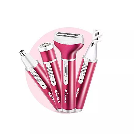 Depilator womens body shaver legs trimmer 4in1 interchangeable tips usb