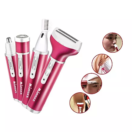 Depilator womens body shaver legs trimmer 4in1 interchangeable tips usb