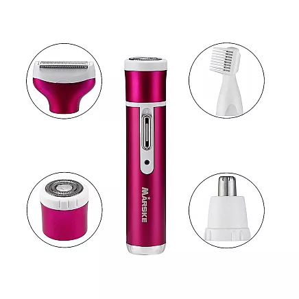 Depilator womens body shaver legs trimmer 4in1 interchangeable tips usb