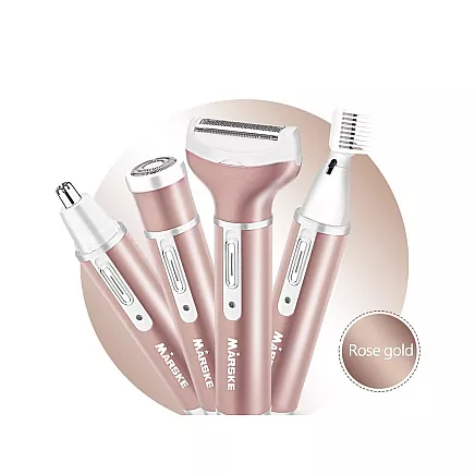 Depilator womens body shaver legs trimmer 4in1 interchangeable tips usb