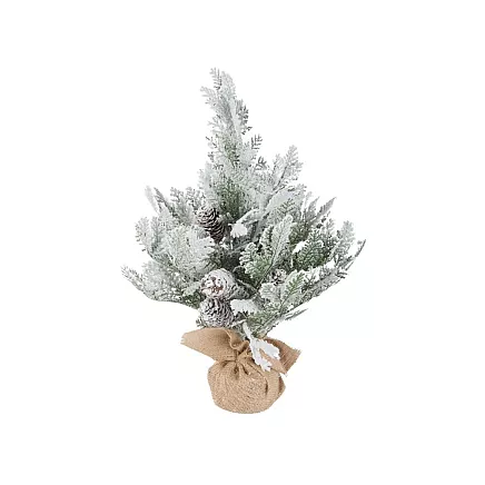 Apsnigusi mākslīgā eglīte 45cm, kupla galda Ziemassvētku dekorācija