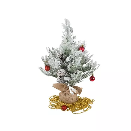 Apsnigusi mākslīgā eglīte 45cm, kupla galda Ziemassvētku dekorācija