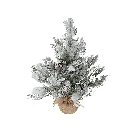 Apsnigusi mākslīgā eglīte 45cm, kupla galda Ziemassvētku dekorācija