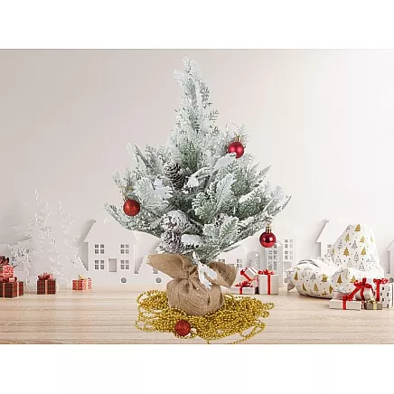 Apsnigusi mākslīgā eglīte 45cm, kupla galda Ziemassvētku dekorācija