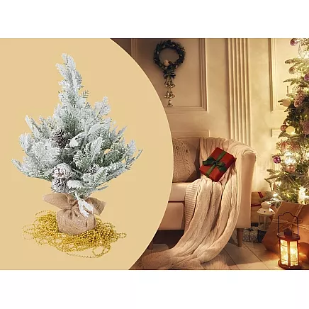 Apsnigusi mākslīgā eglīte 45cm, kupla galda Ziemassvētku dekorācija