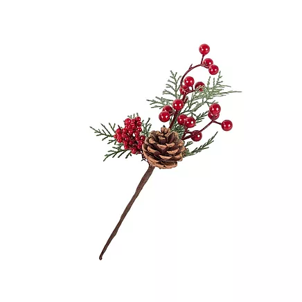 Ziemassvētku Dekoratīvā Zars ar Pīlādžiem, 28 cm