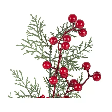 Ziemassvētku Dekoratīvā Zars ar Pīlādžiem, 28 cm