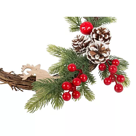 Ziemassvētku Adventes Durvju Vainags, 25x30 cm