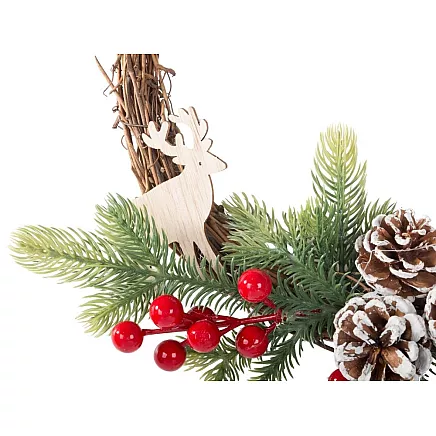 Ziemassvētku Adventes Durvju Vainags, 25x30 cm