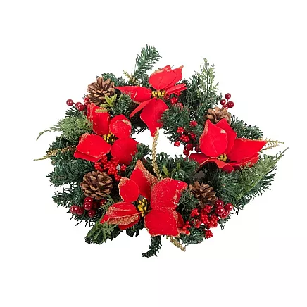 Ziemassvētku Adventes Durvju Vainags, 30 cm