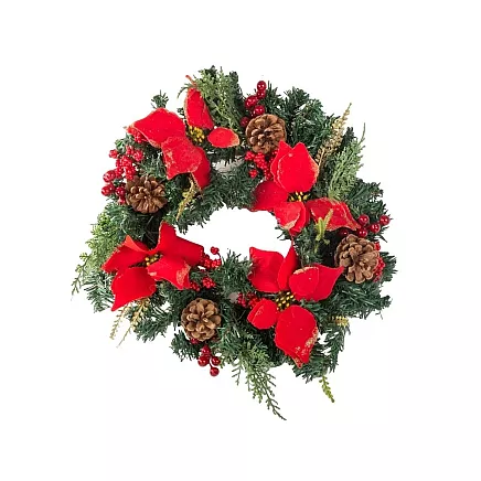 Ziemassvētku Adventes Durvju Vainags, 30 cm