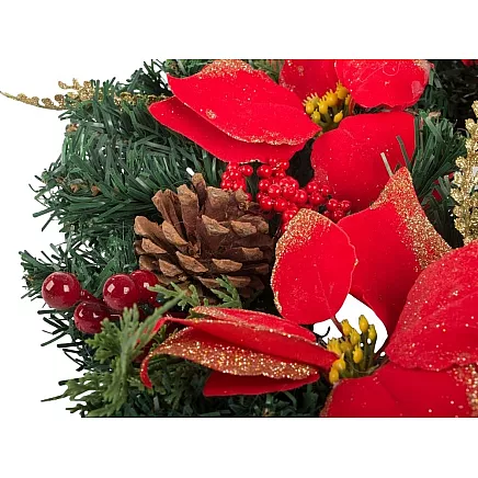 Ziemassvētku Adventes Durvju Vainags, 30 cm