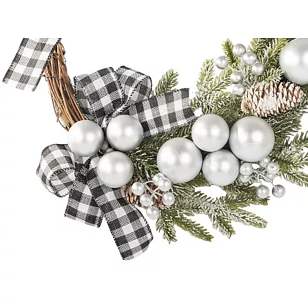 Ziemassvētku vainags durvju sienas dekors