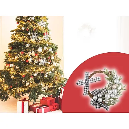 Ziemassvētku vainags durvju sienas dekors