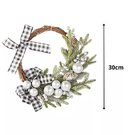 Ziemassvētku vainags durvju sienas dekors